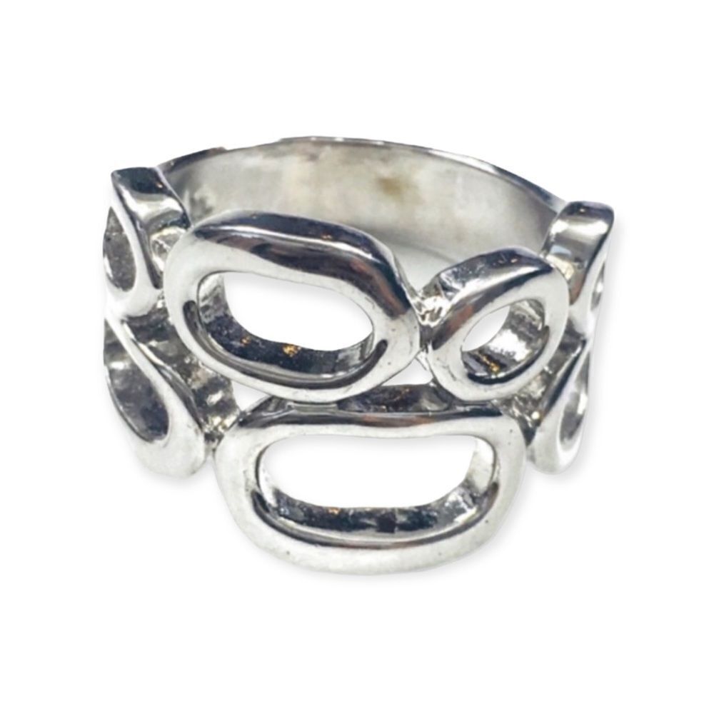 Lia Sophia “Structure” silver plated statement ring